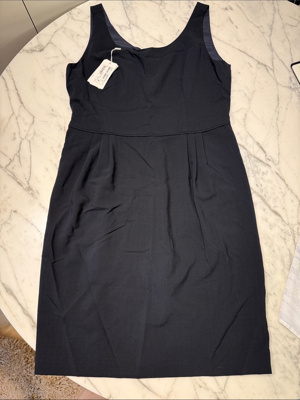 Armani Collezioni Classic Black Sleeveless Sheath Dress - size 14